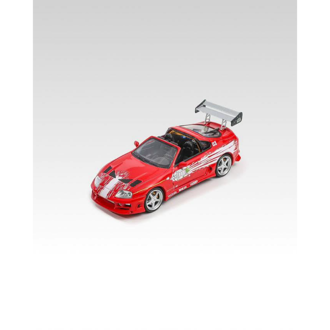 *PRE-ORDER* Toyota Supra Targa Roadster(Including Removable Roof), 4th-Generation A80 With Bomex, 1:64 Scale (Red)