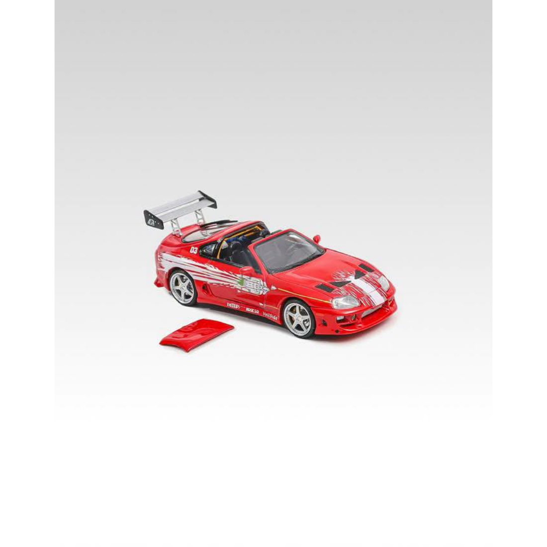 *PRE-ORDER* Toyota Supra Targa Roadster(Including Removable Roof), 4th-Generation A80 With Bomex, 1:64 Scale (Red)