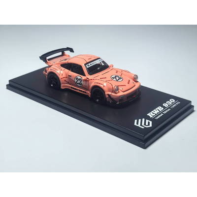 *PRE-ORDER* Porsche RWB930 GT Wing Pink Pig (Open-Engin & Rear Hoods+Doors, Visible Engine), 1:64 Scale