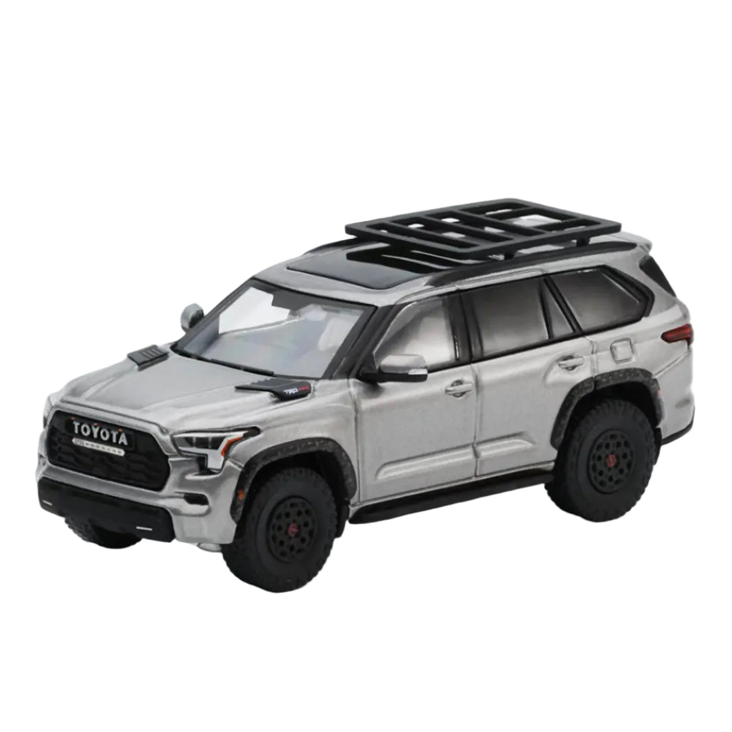 Premium scale diecast model car  – Toyota Sequoia TRD PRO LHD, 1:64 Scale (Chrome Grey) Collectible