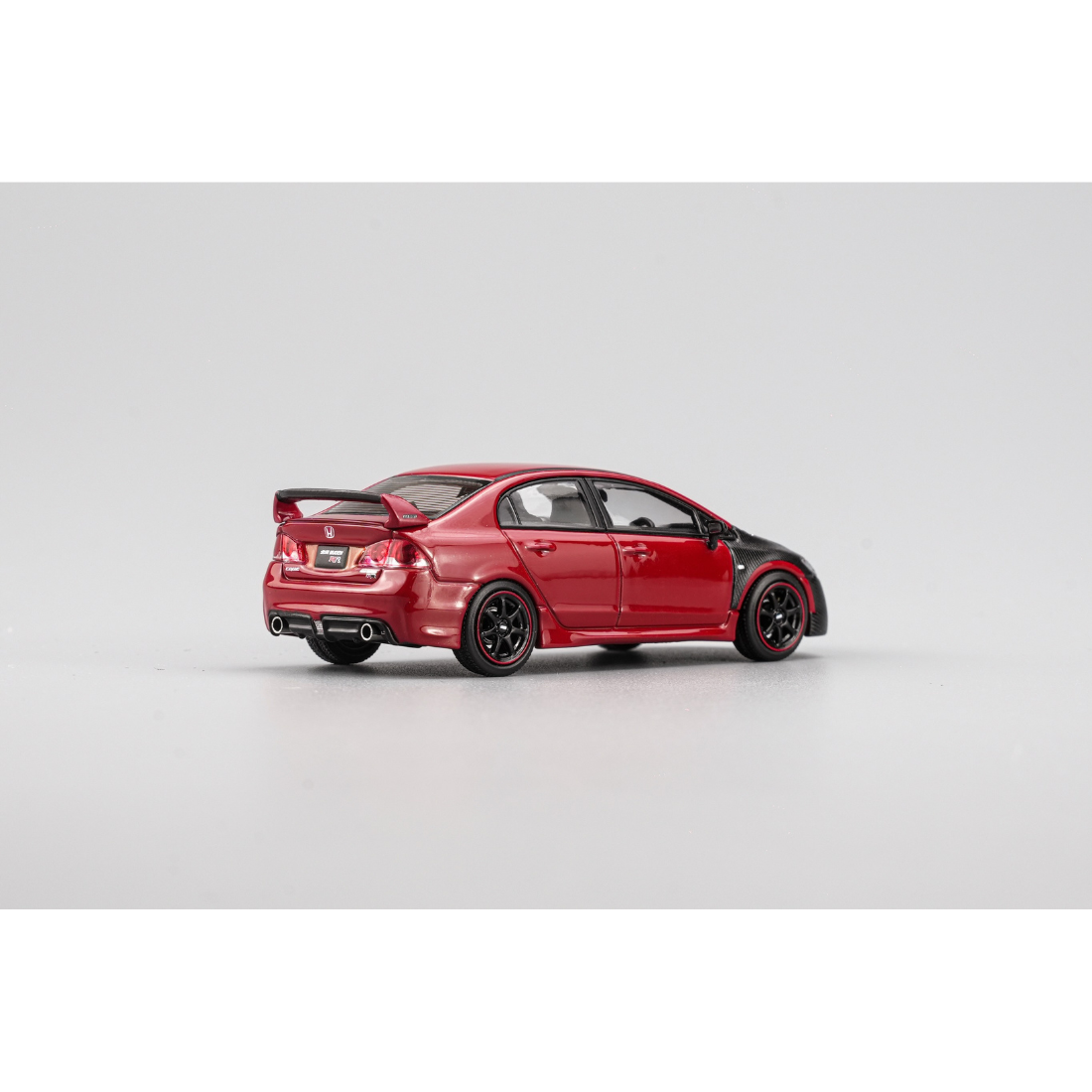 *HKTCS 2026* Honda Mugen Civic Type-RR Experimental Spec 2008 Red with Black Carbon Front (Limited to 2999pcs), 1:64 Scale