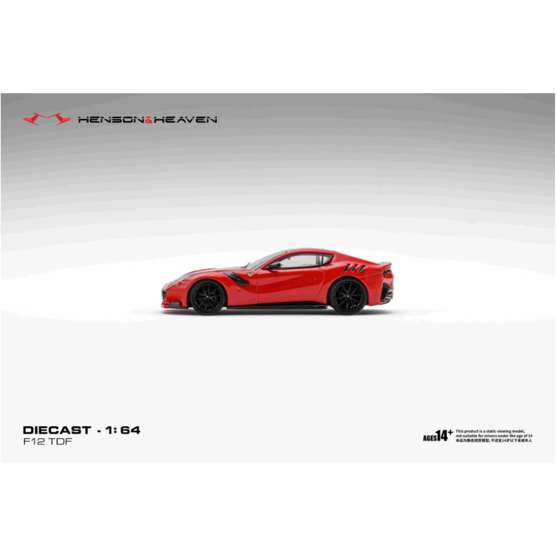 *PRE-ORDER* Ferrari F12 TDF Rosso Corsa with Black Stripe, 1:64 Scale