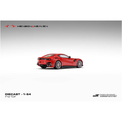 *PRE-ORDER* Ferrari F12 TDF Rosso Scuderia with Silver Rims, 1:64 Scale
