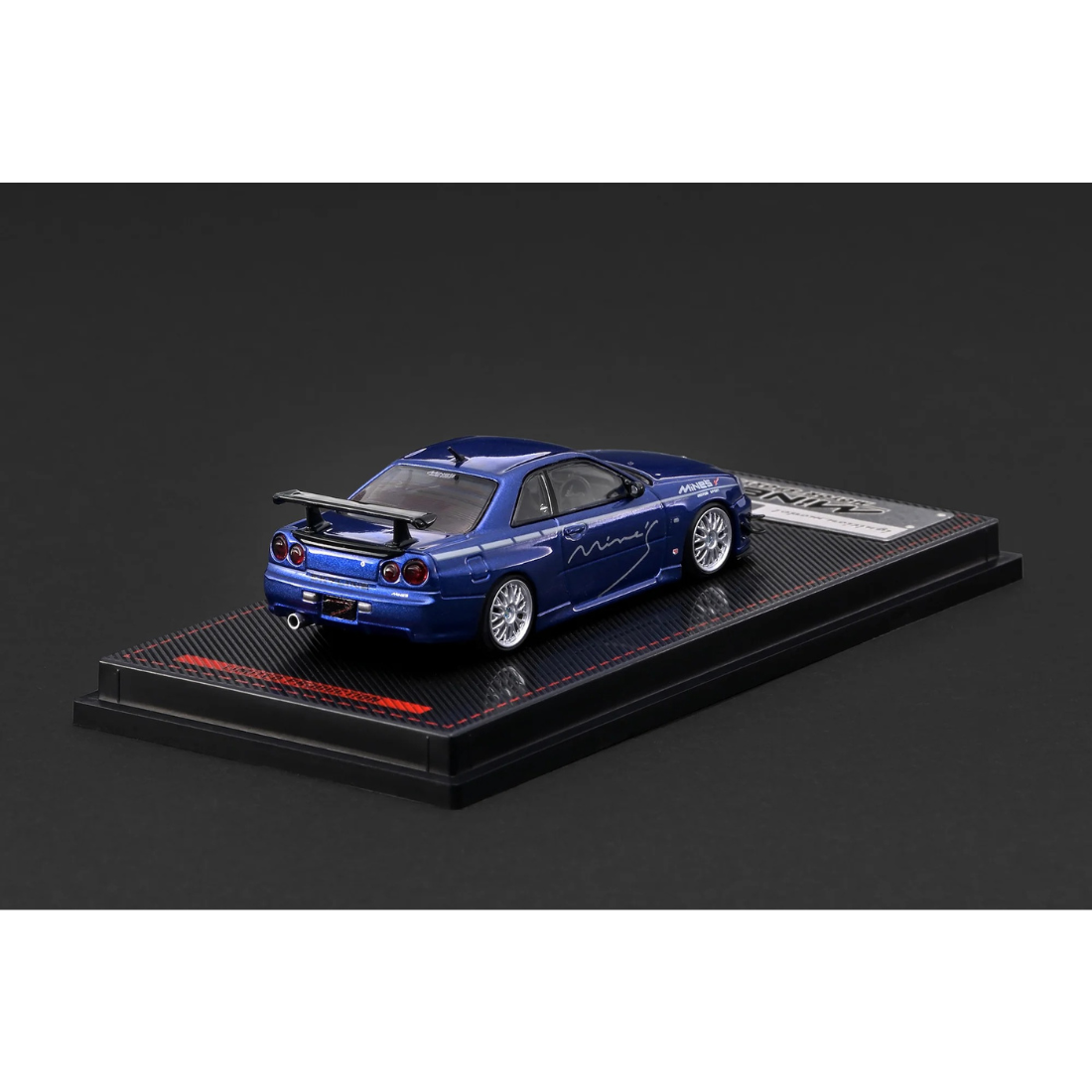 *PRE-ORDER* Nissan Skyline GT-R Mine's (R34), 1:64 Scale (Blue Metallic)