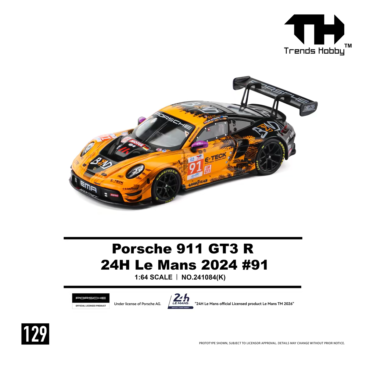 *PRE-ORDER* Porsche diecast 911 GT3 R - LeMans 24H 2024 #91, 1:64 Scale