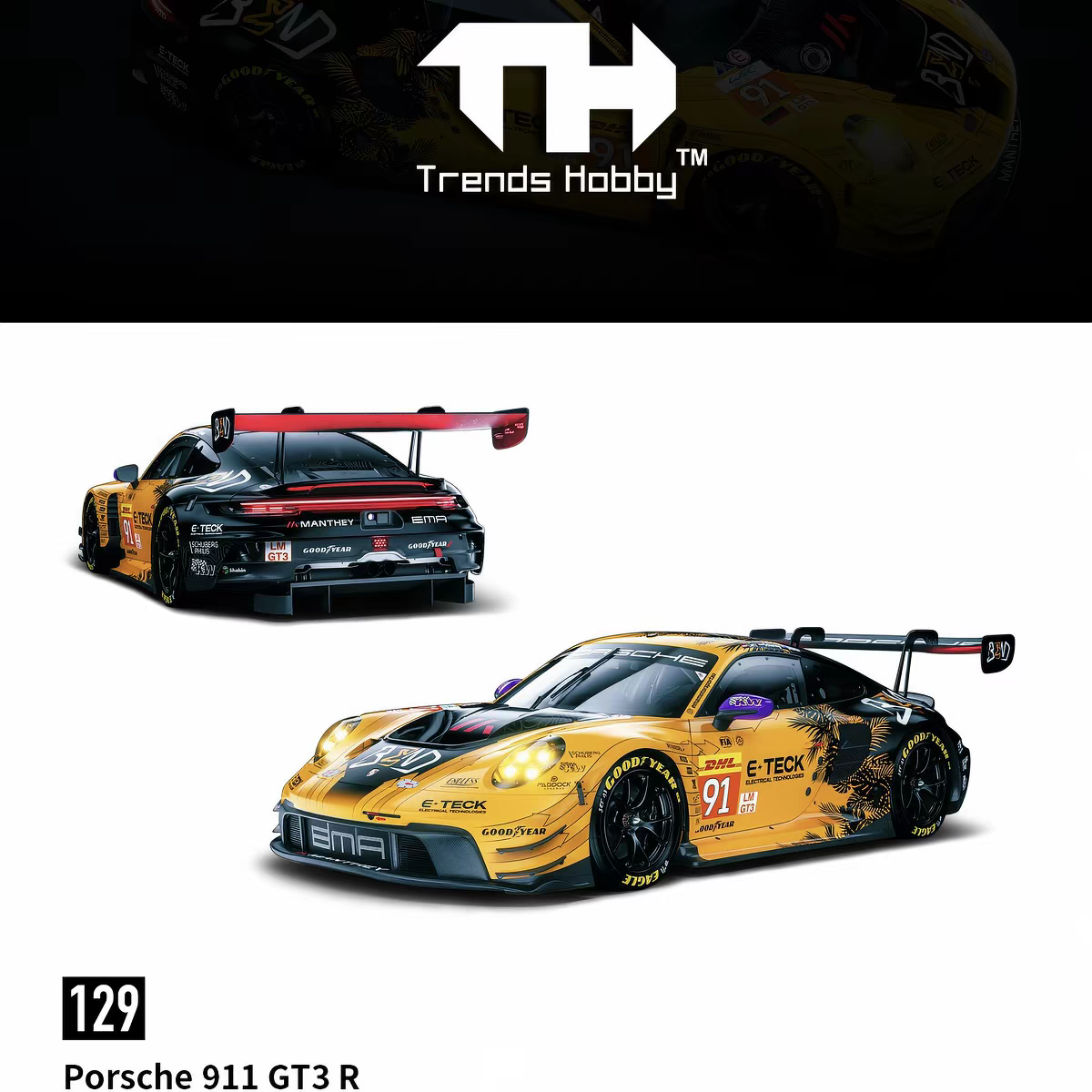 *PRE-ORDER* Porsche diecast 911 GT3 R - LeMans 24H 2024 #91, 1:64 Scale