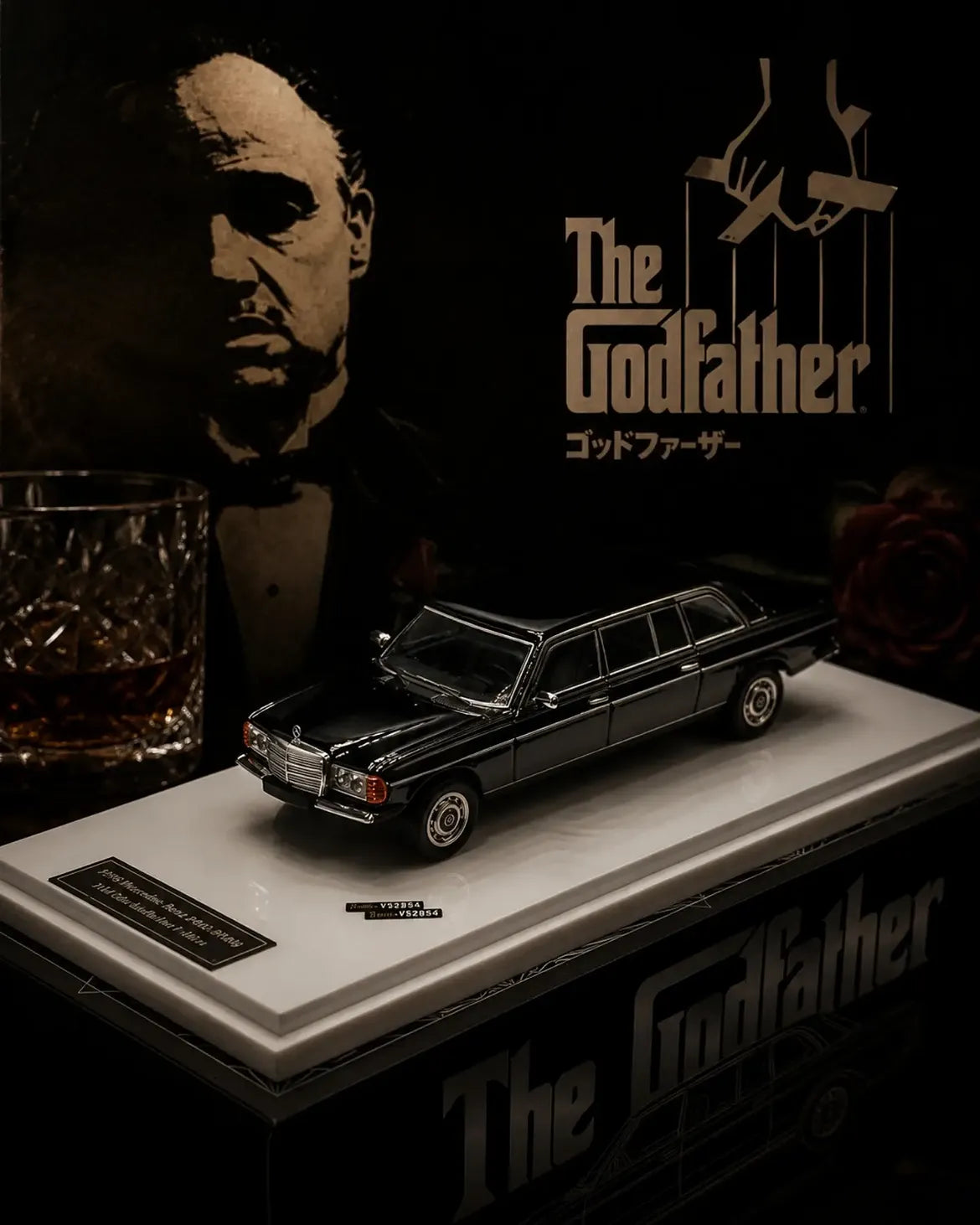 Mercedes Benz W123 LIMO - The Godfather Edition, 1:64 Scale (Black)
