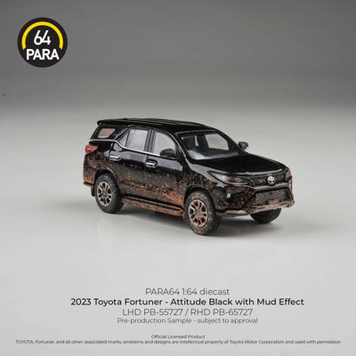 *PRE-ORDER* Toyota Fortuner (Attitude Black with Mud Effect) 2023, 1:64 Scale