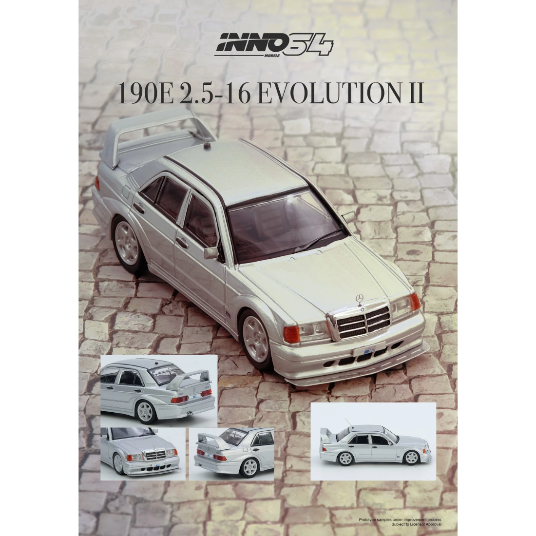 *PRE-ORDER* INNO 1/64 Die-cast MERCEDES BENZ 190E,1:64 Scale (Silver)