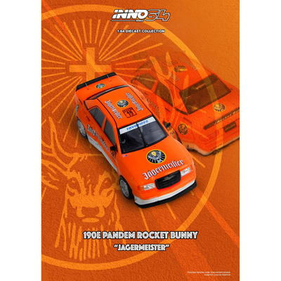 Mercedes Pandem Rocket Bunny 190E Jagermeister, 1:64 Scale