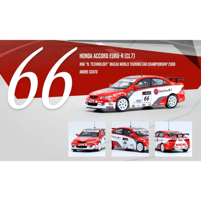 *PRE-ORDER* Honda ACCORD Euro-R (CL7) #66 "N. Technology" Macau World Touring Car Champion, 1:64 Scale