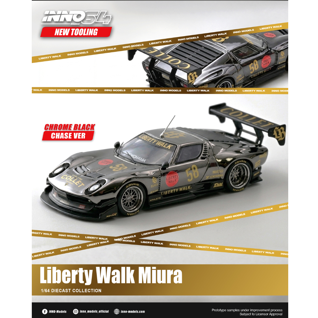 *PRE-ORDER* LB-Silhouette Works Miura GT with Chance of Chase Car, 1:64 Scale
