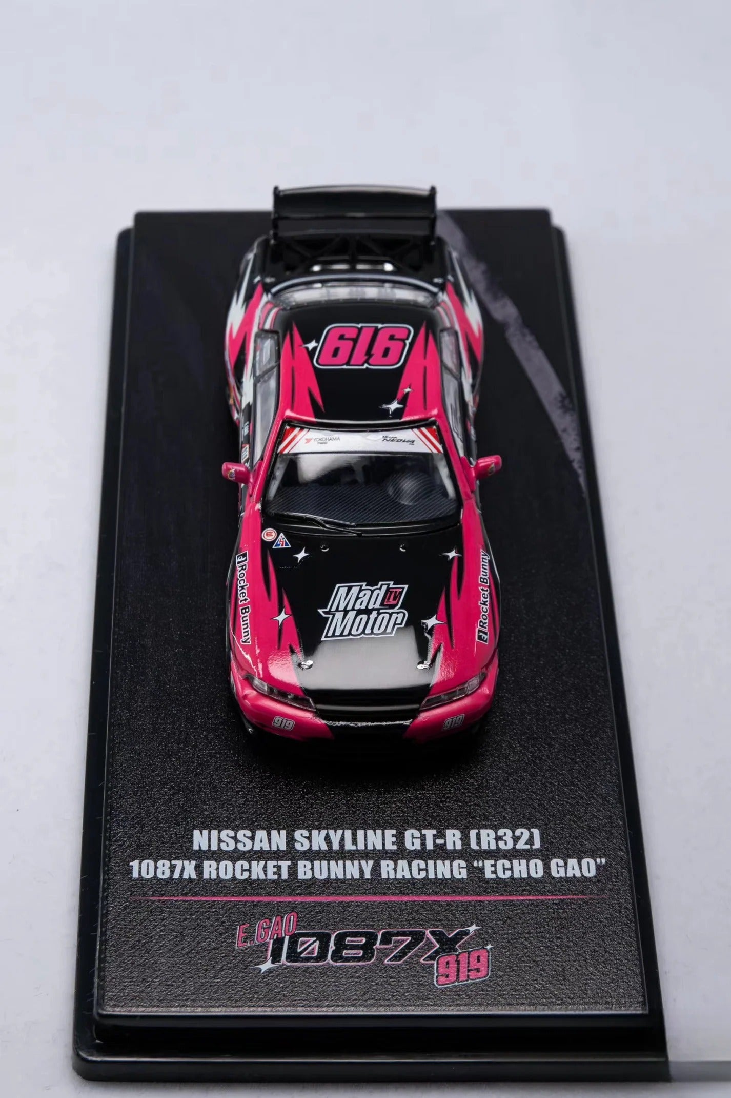 Premium scale diecast model car  – *PRE-ORDER* Nissan Skyline GT-R (R32) 1087X Rocket Bunny Racing Echo Gao All In Tuning Show 2024 Special Edition, 1:64 Scale, Collectible