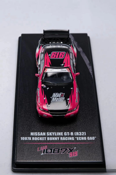 Premium scale diecast model car  – *PRE-ORDER* Nissan Skyline GT-R (R32) 1087X Rocket Bunny Racing Echo Gao All In Tuning Show 2024 Special Edition, 1:64 Scale, Collectible