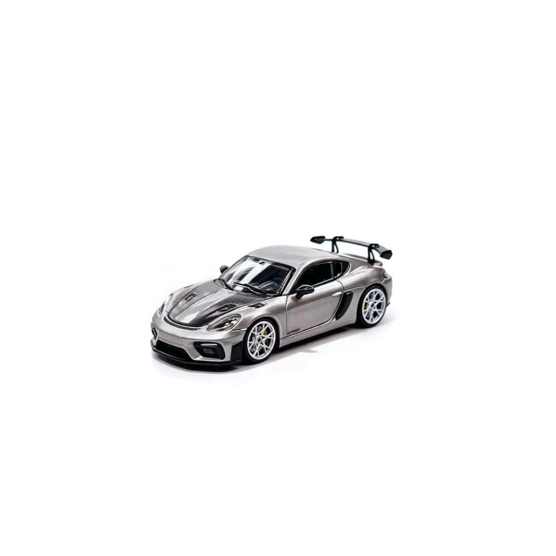 *Pre-Orders* Porsche 718 GT4 RS GT Silver with Half Carbon-Hood, 1:64 Scale