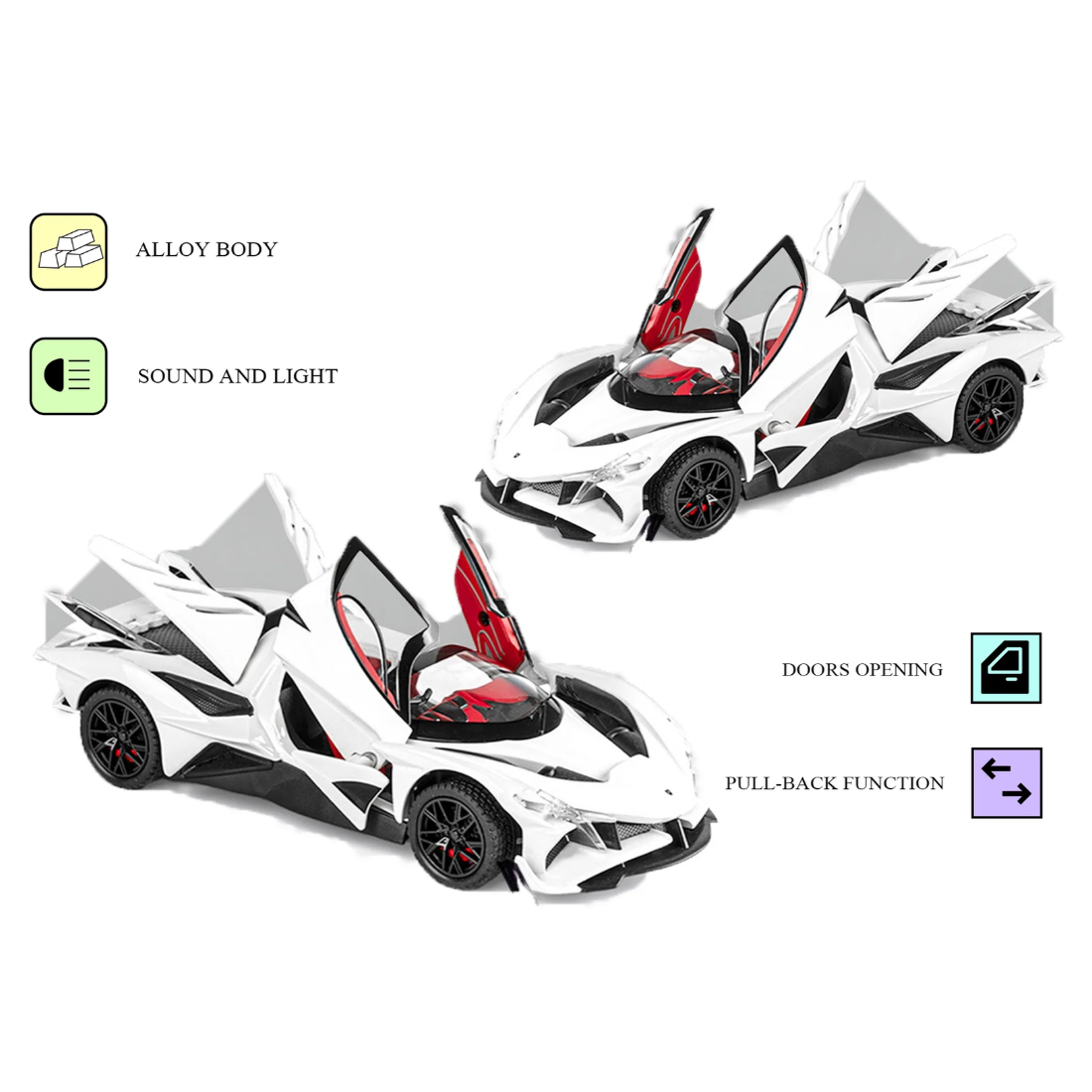 Apollo EVO  Model Car, 1:24 Scale (White)