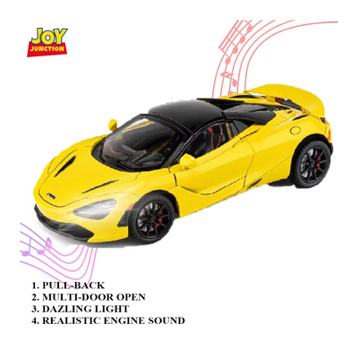 McLaren 720s Convertible Version Model Car, 1:24 Scale (Yellow)