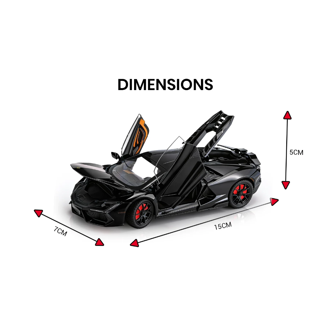 Lamborghini Revuelto  Model Car , 1:24 Scale (Black)
