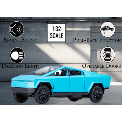 Tesla Cyber Truck Limited Edition Model Car, 1:32 Scale (Blue)