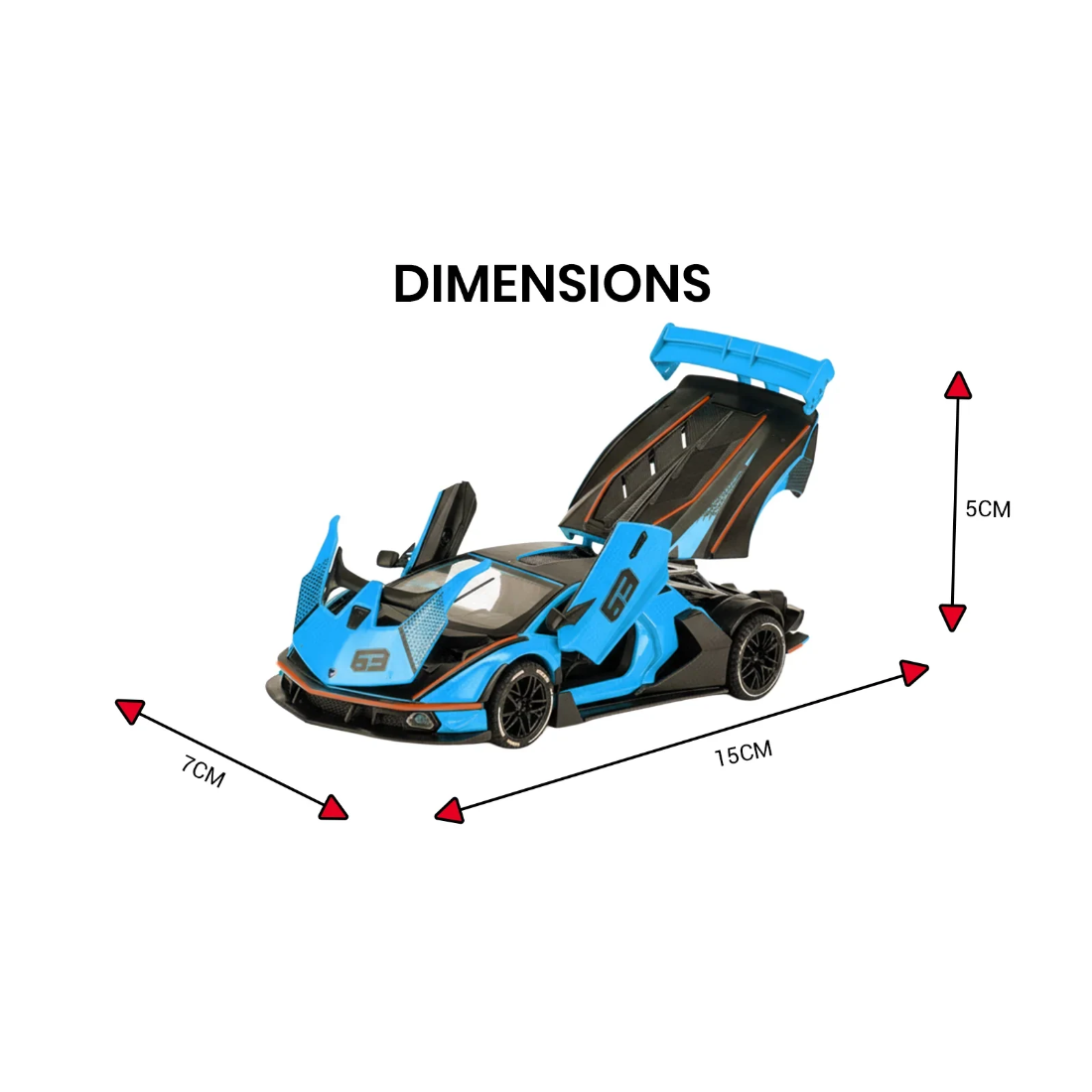 Lamborghini SCV12 Model Car, 1:32 Scale (Blue)
