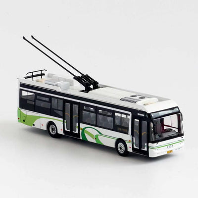 Premium scale diecast model car  – City Bus, 1:110 Scale (Green & White) Collectible