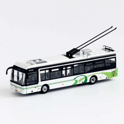 Premium scale diecast model car  – City Bus, 1:110 Scale (Green & White) Collectible