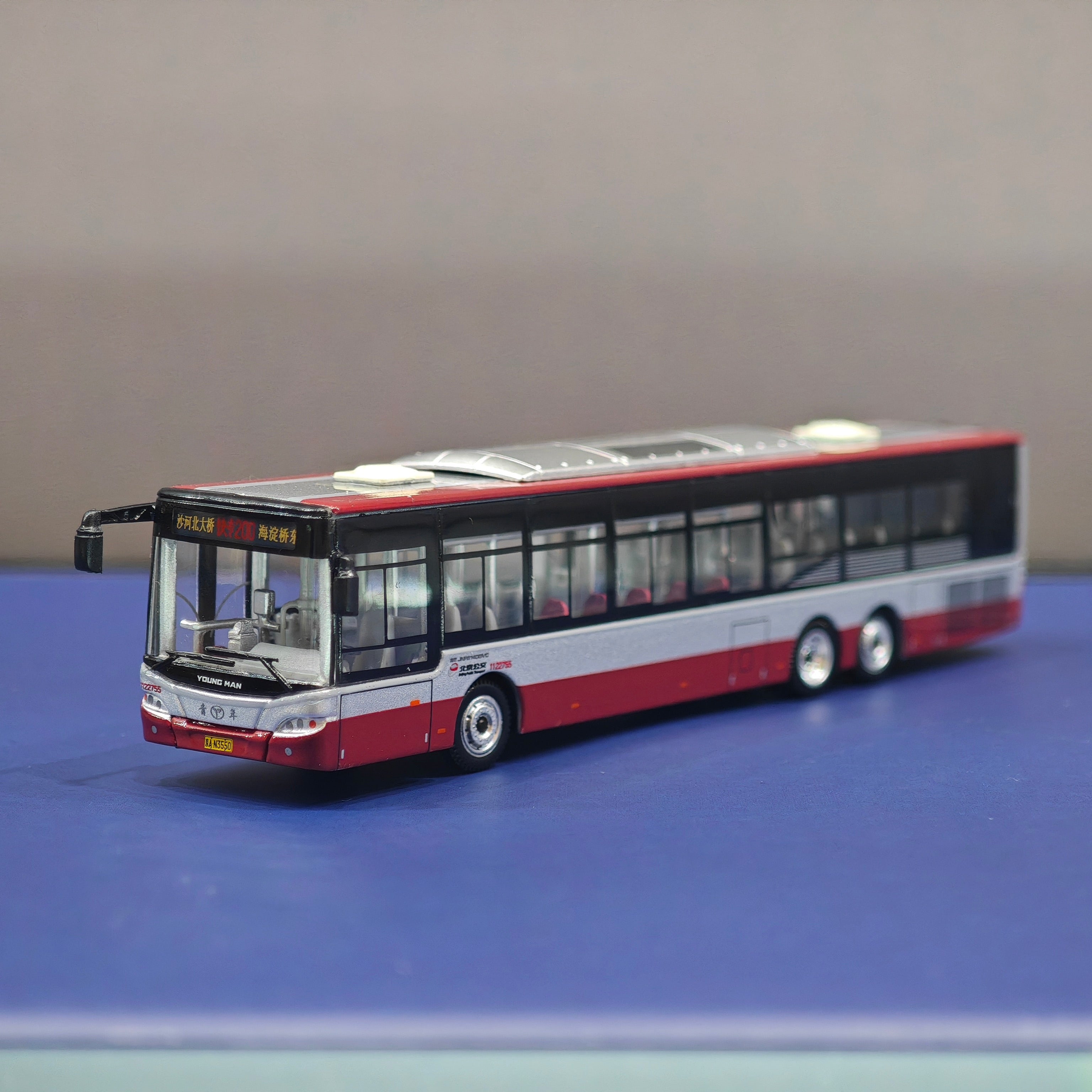 *HEC 2026* City Couch Bus, 1:110 Scale  (Maroon & Grey)