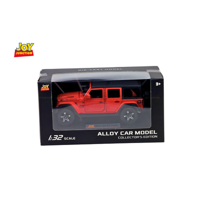 Jeep Rubigon Pullback Toy Car - Light, Sound with Openable Doors, 1:32 Scale (Red)