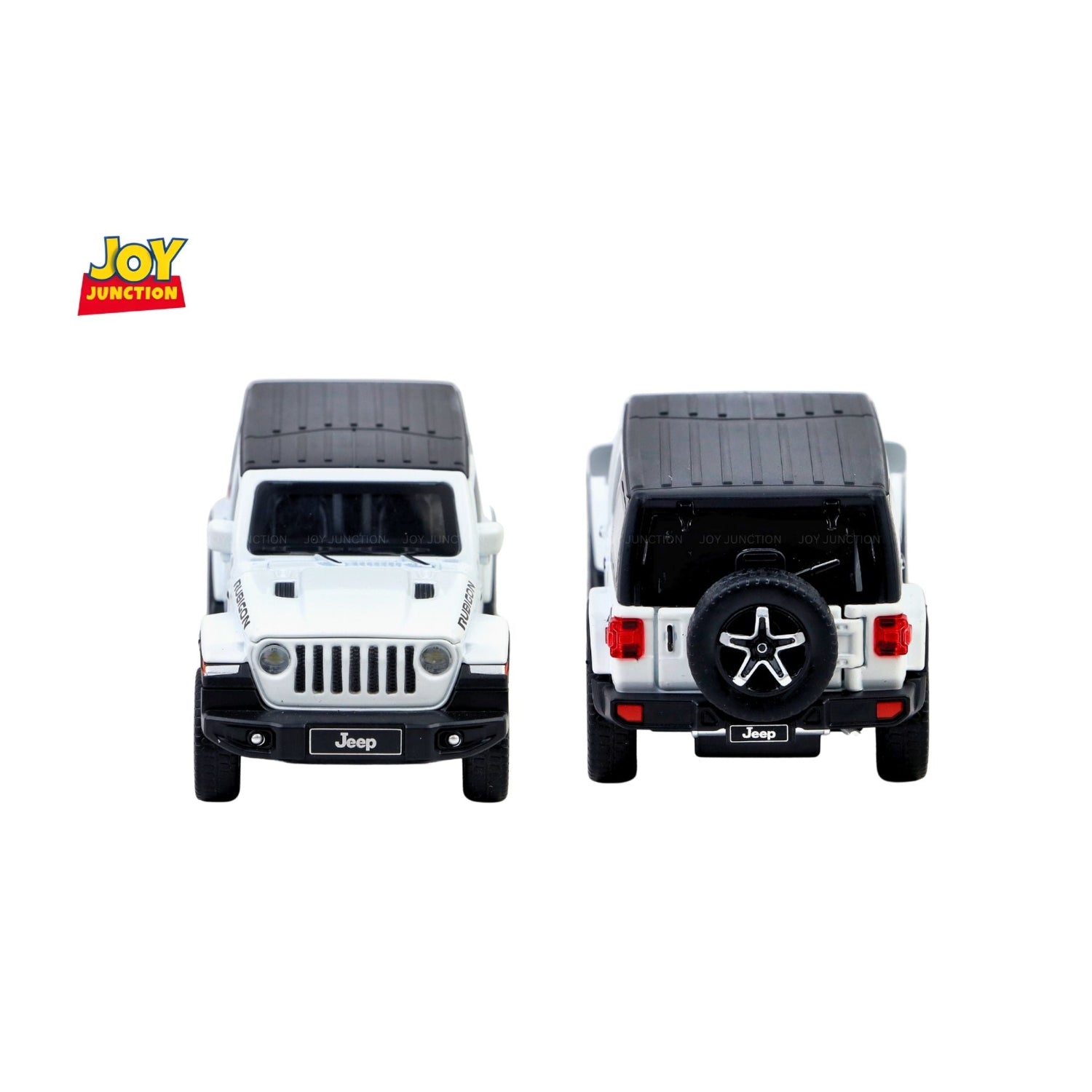 Jeep Rubigon Pullback Toy Car - Light, Sound with Openable Doors, 1:32 Scale (White)