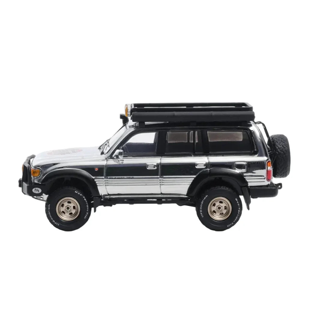 Premium scale diecast model car  – Toyota No.616 Land Cruiser 80, 1:64 Scale (Silver) Collectible