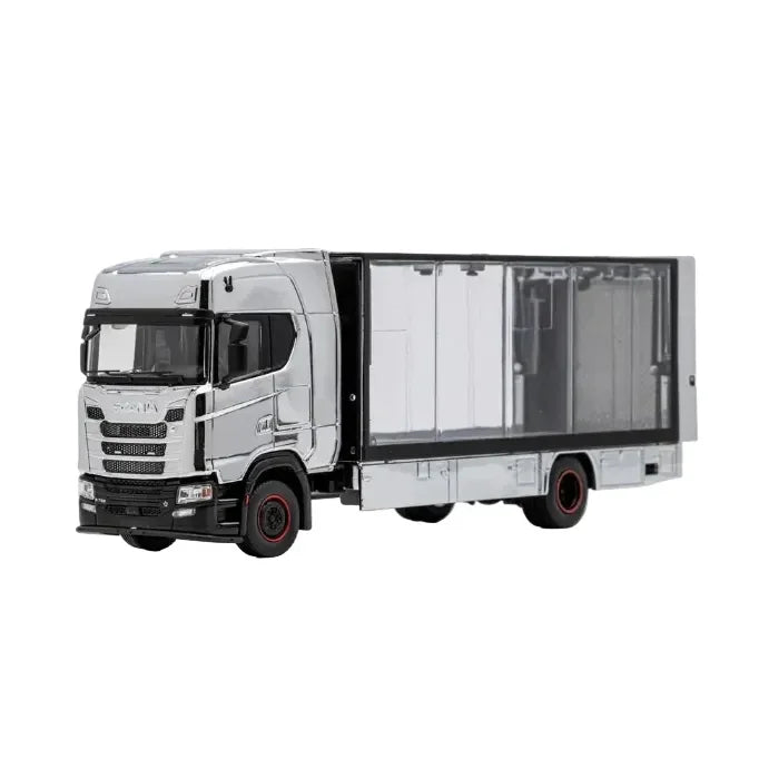 Premium scale diecast model car  – Scania 730 S No.138 Enclosed/Double Deck Tow Truck, 1:64 Scale (Silver) Collectible
