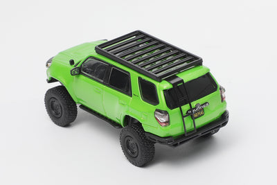 Premium scale diecast model car  – Toyota 4Runner Heavy Modified Version With Accessories, 1:64 Scale (Green) Collectible