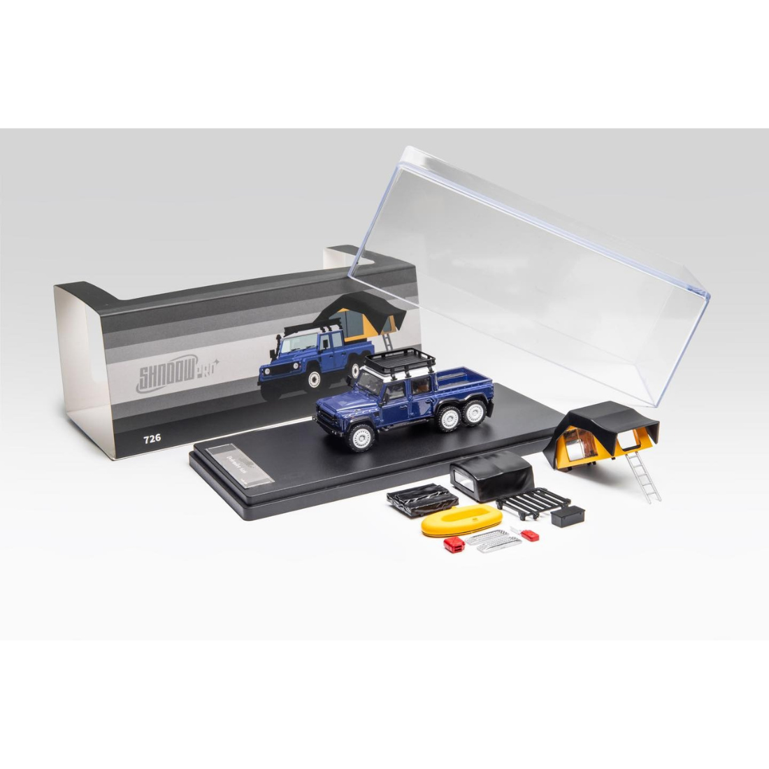 *PRE-ORDER* Defender 6x6 with Accessories, 1:64 Scale (Blue)