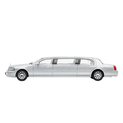 Premium scale diecast model car  – A Silver Extended Lincoln, 1:64 Scale (Silver) Collectible