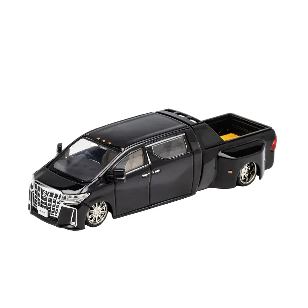 Premium scale diecast model car  – Toyota NATS No.328 Alphard Super Dually, 1:64 Scale (Black) Collectible