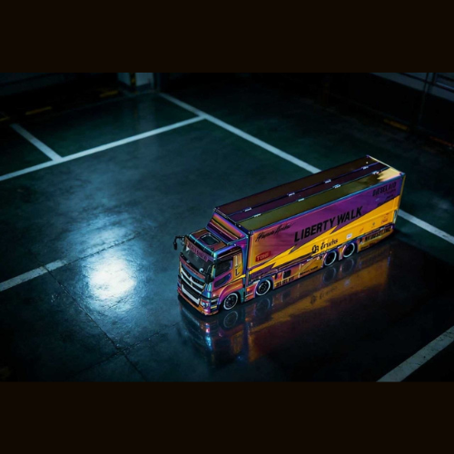 Premium scale diecast model car  – *HEC 2026* Liberty Walk Athlete Tone Mitsubishi Fuso Super Great, 1:64 Scale (Multicolor) Collectible