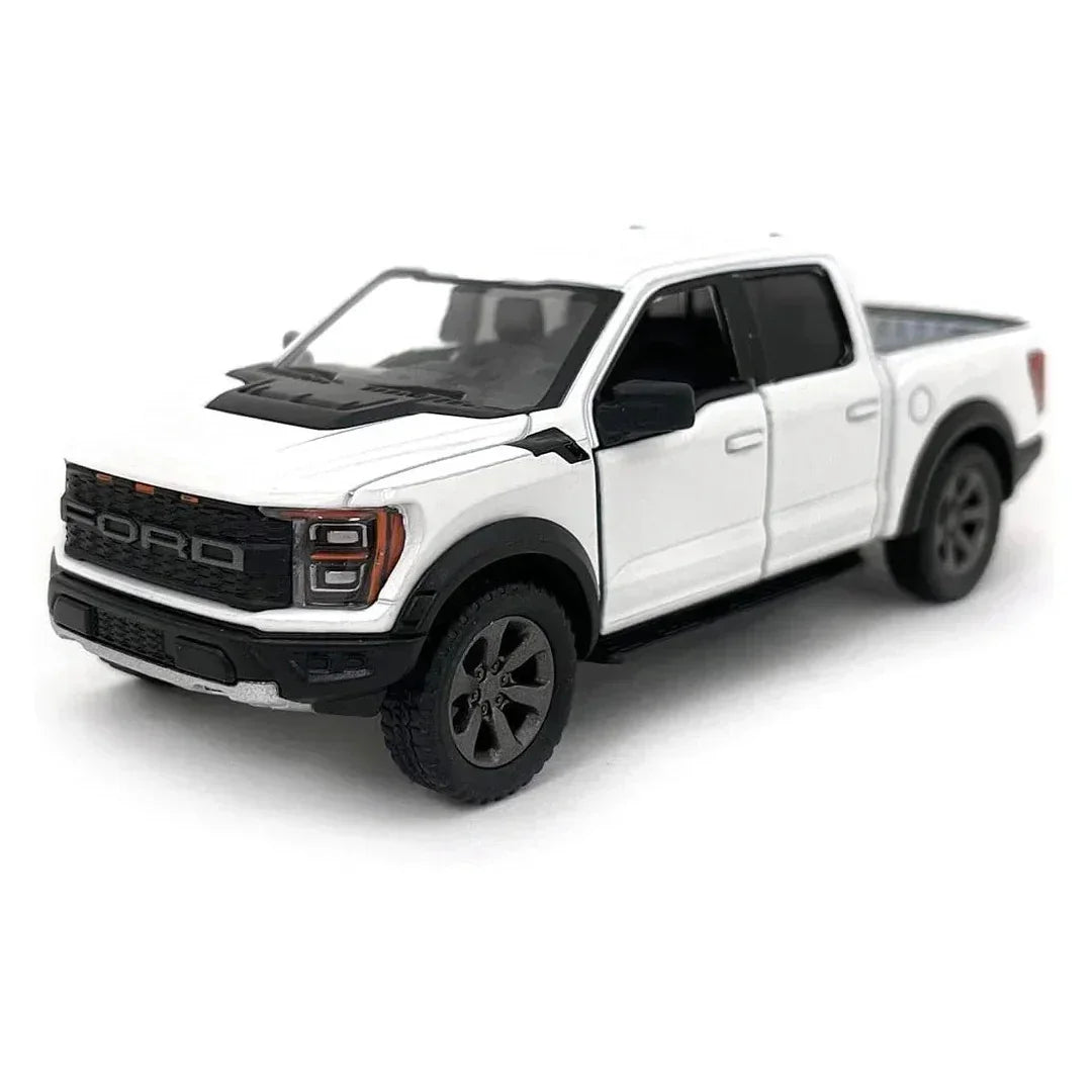 Premium scale diecast model car  – Ford F-150 Raptor 2022, 1:36 Scale (White) Collectible