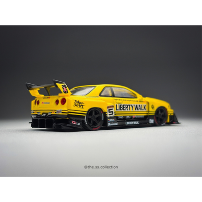 Nissan Skyline ER34 LBWK, 1:64 Scale (Yellow)