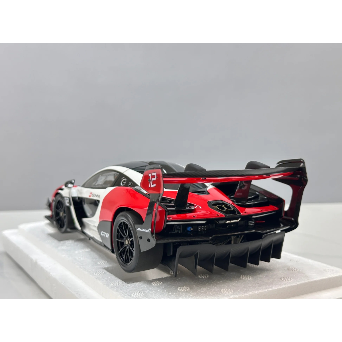 McLaren Senna GTR come with DIY logo, 1:18 Scale (Red with White)