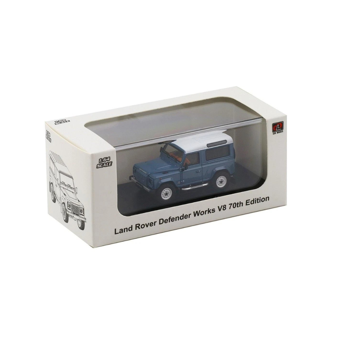 Land Rover Defender V8, 1:64 Scale (Vintage Blue)