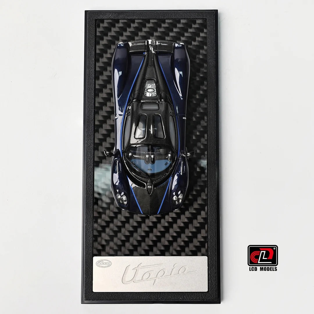 Pagani Utopia, 1:64 Scale (Blue with black carbon)
