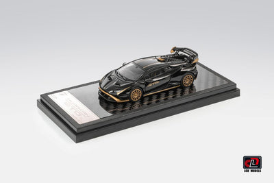 Premium scale diecast model car  – *HEC 2026* Lamborghini Huracan STO, 1:64 Scale (Black & Gold) Collectible