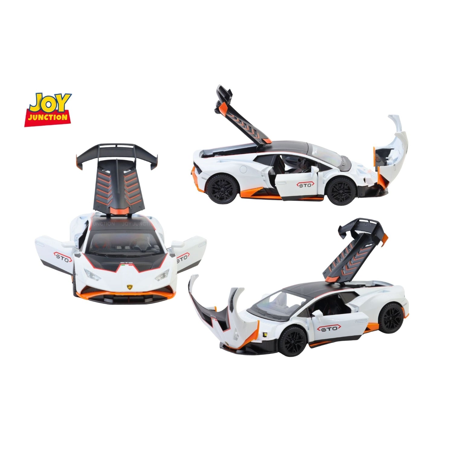 Lamborghini Hurracan STO - Light, Sound with Openable Doors, 1:24 Scale (White)