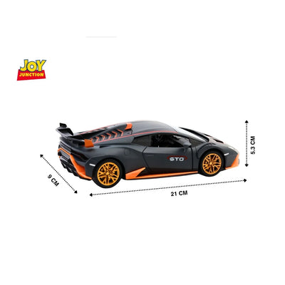 Lamborghini Hurracan STO - Light, Sound with Openable Doors, 1:24 Scale (Gray)
