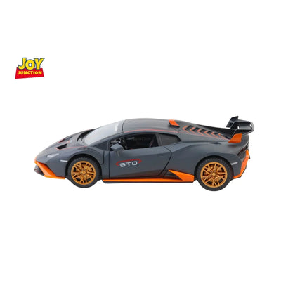 Lamborghini Hurracan STO - Light, Sound with Openable Doors, 1:24 Scale (Gray)