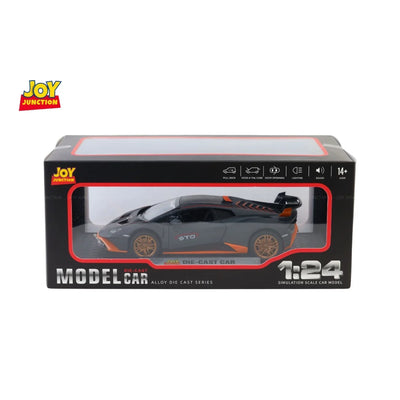 Lamborghini Hurracan STO - Light, Sound with Openable Doors, 1:24 Scale (Gray)