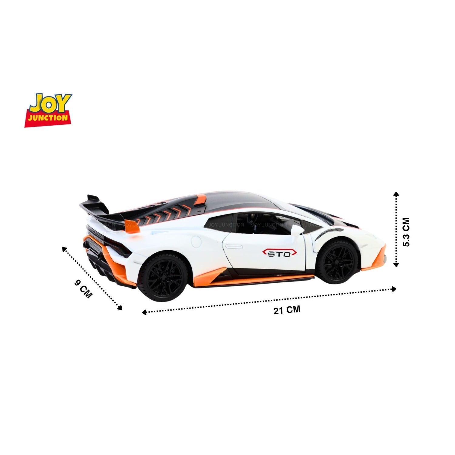 Lamborghini Hurracan STO - Light, Sound with Openable Doors, 1:24 Scale (White)