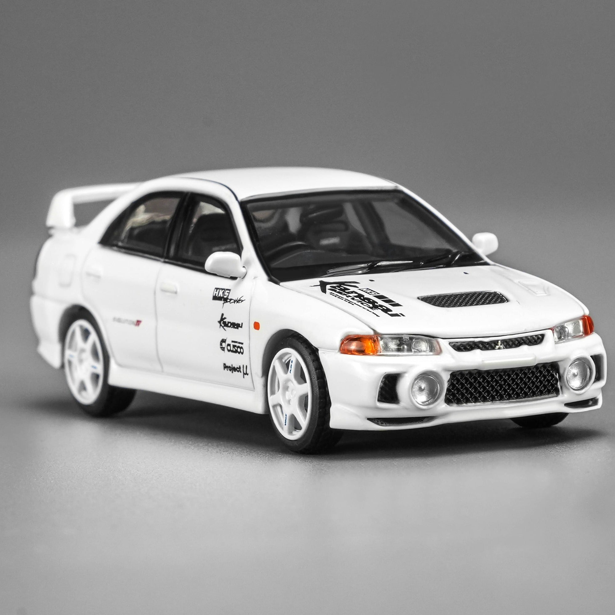Mitsubishi Lancer Evolution IV GSR Kansai Livery, 1:64 Scale (White)