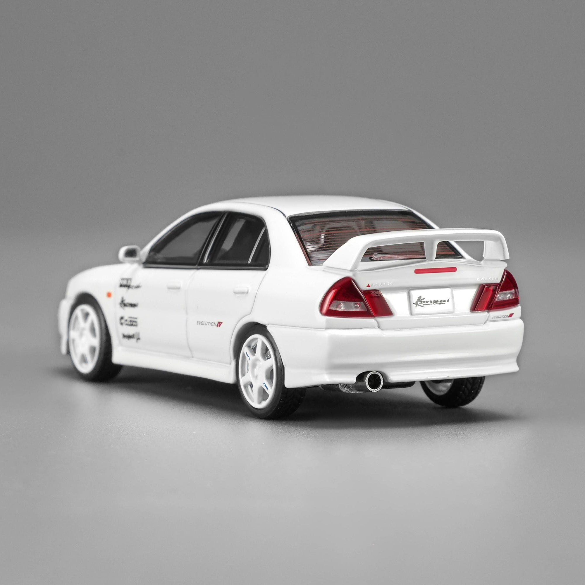Mitsubishi Lancer Evolution IV GSR Kansai Livery, 1:64 Scale (White)