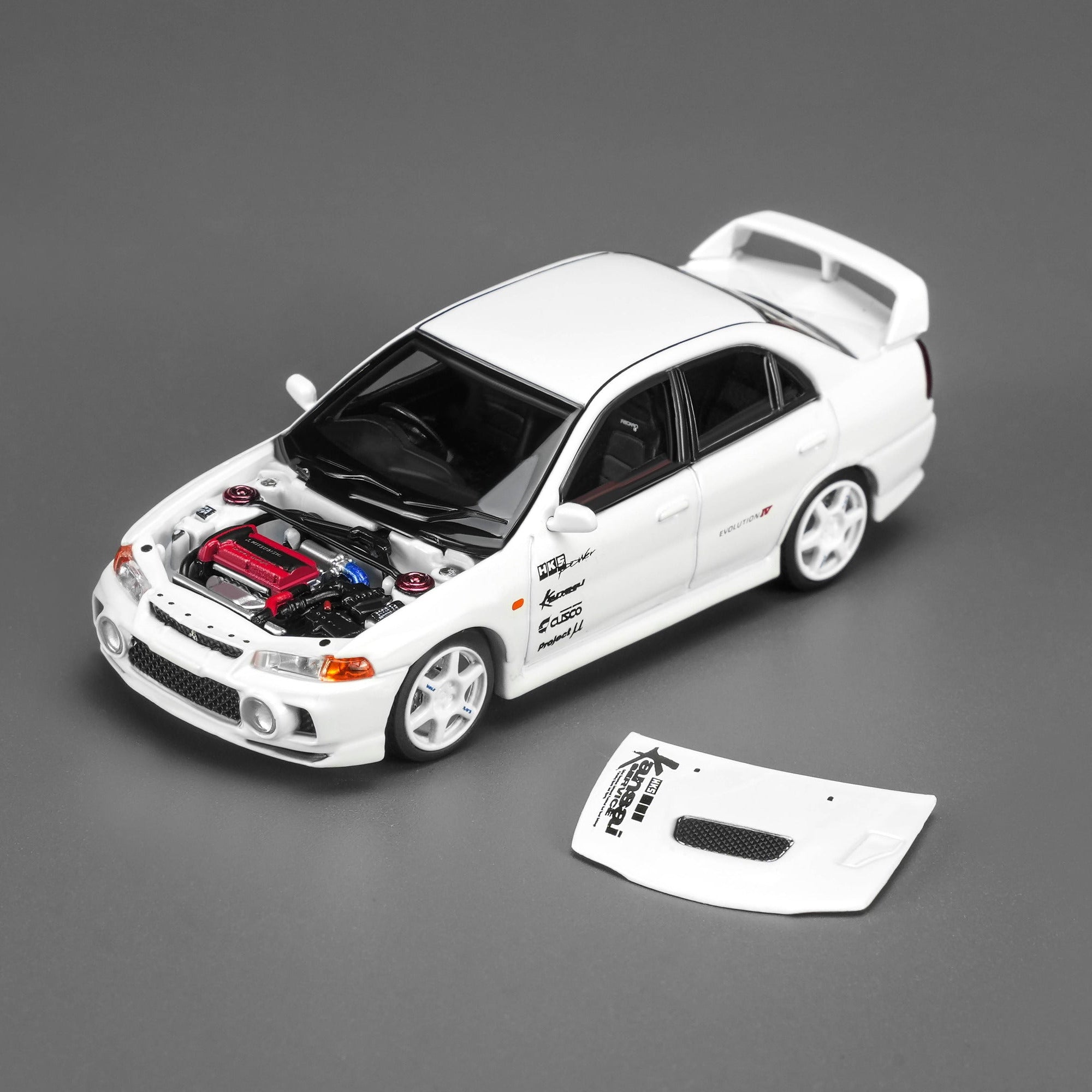Mitsubishi Lancer Evolution IV GSR Kansai Livery, 1:64 Scale (White)